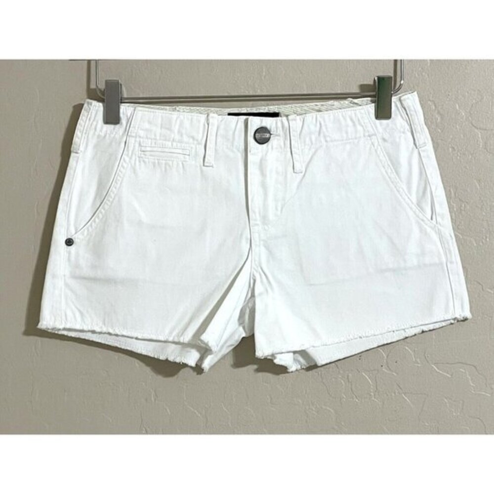 Sanctuary White Denim Shorts Frayed Hem Casual Beach Summer Sz 24 New